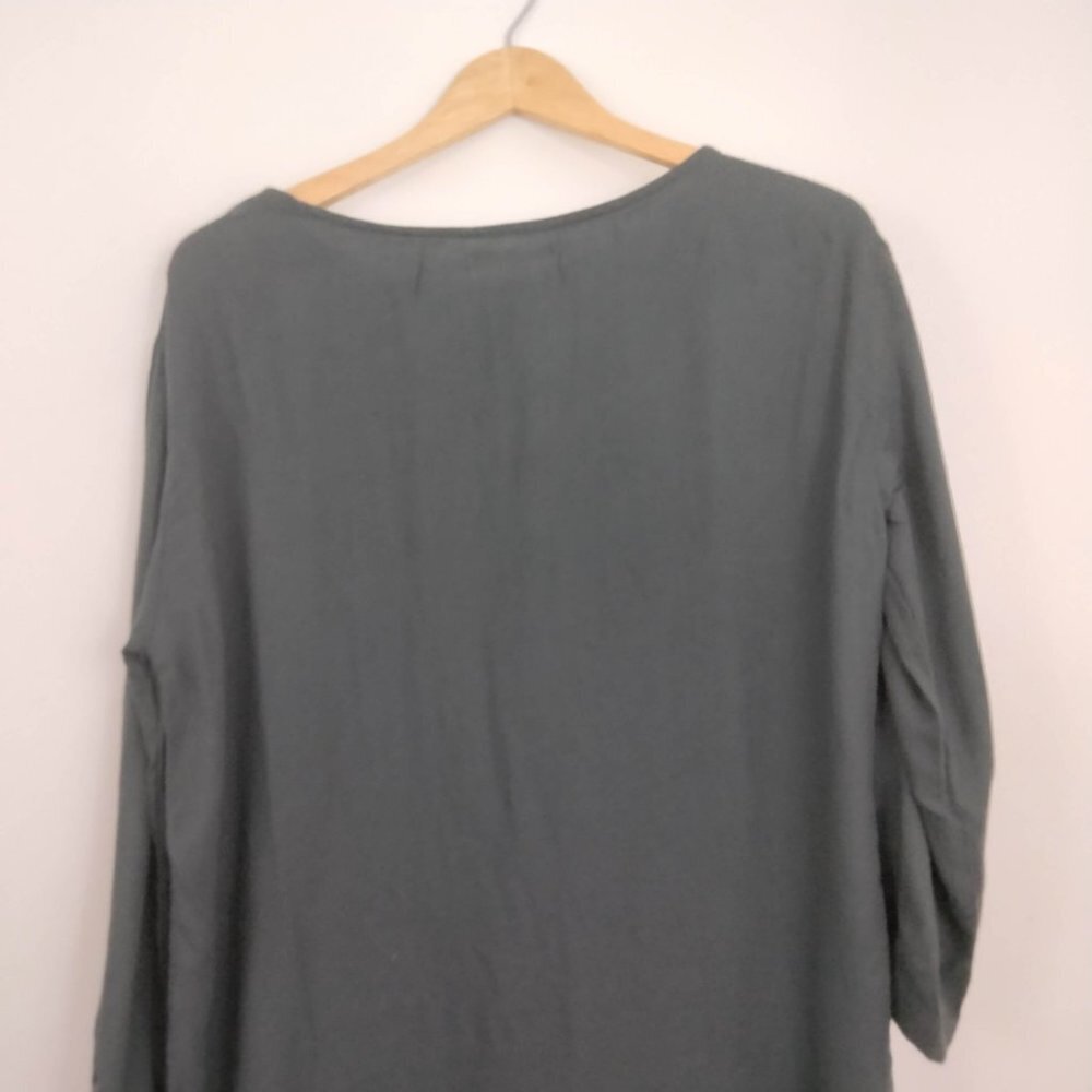 Black Crane Slim Dress Rayon Wool Small - Picture 8 of 10